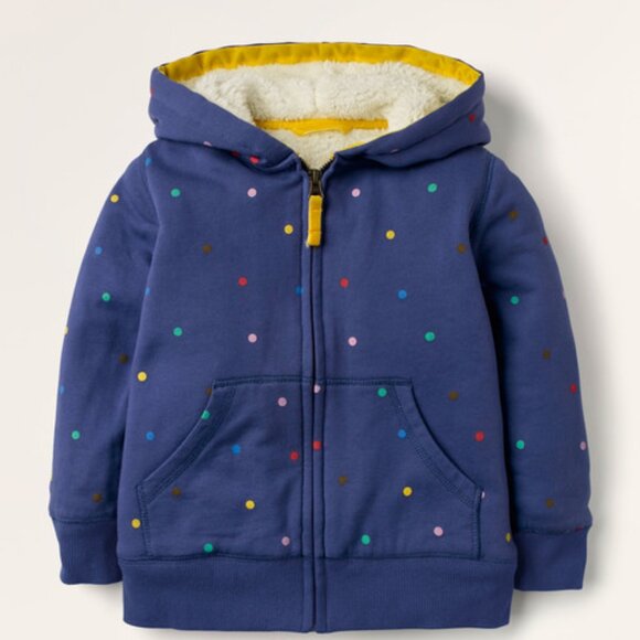 Mini Boden Blue Hoodie with Colorful Dots - Picture 1 of 2
